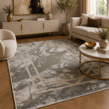 Marmaris D387A Light Grey V Gold Modern Area Rug