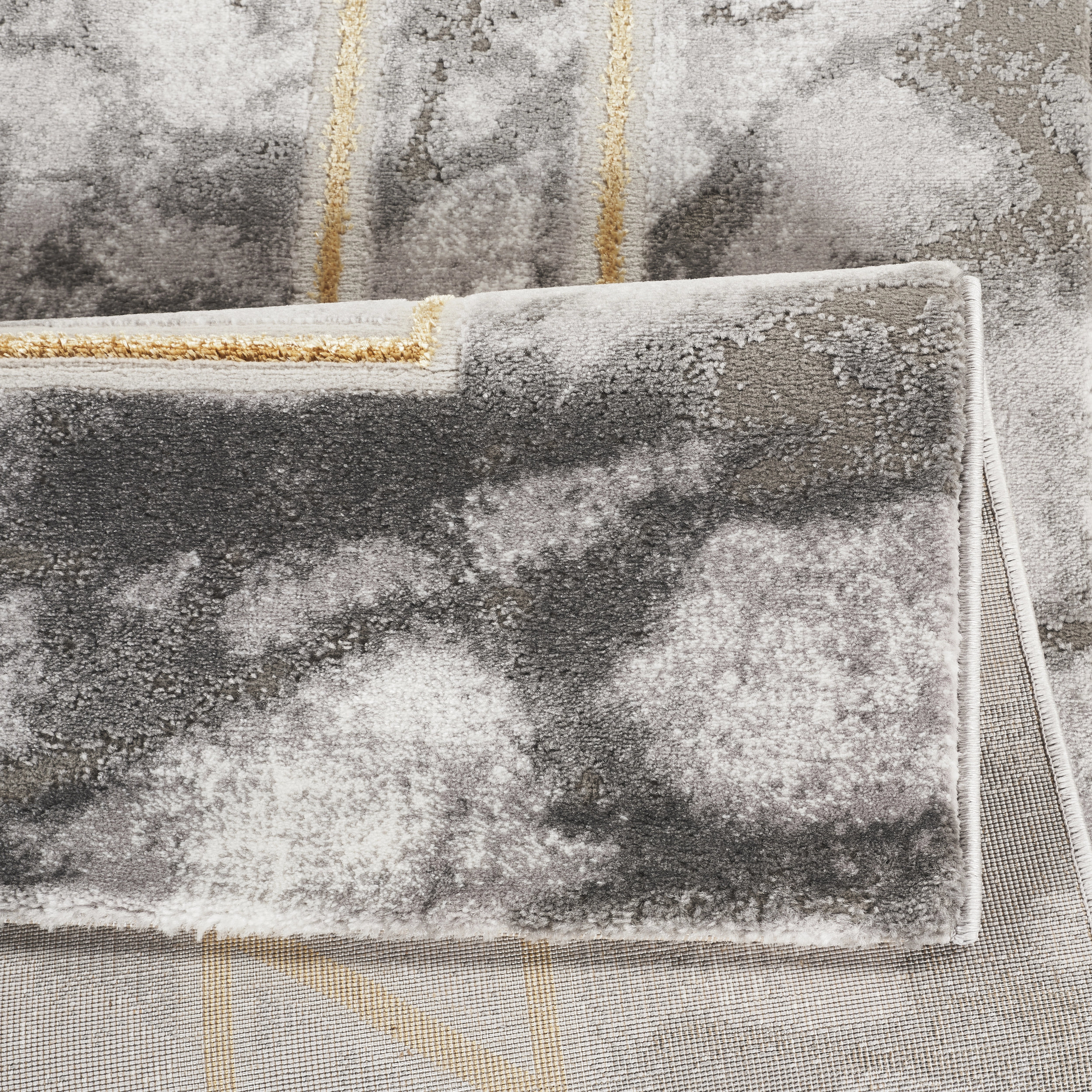 Marmaris D387A Light Grey V Gold Modern Area Rug