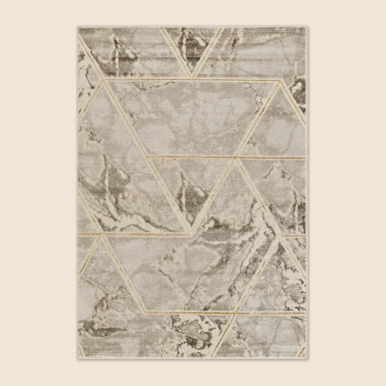 Marmaris D461A Beige V Gold Modern Area Rug