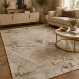 Marmaris D461A Beige V Gold Modern Area Rug