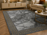 Marmaris D634A Dark grey V Gold Modern Area Rug
