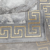 Marmaris D634A Dark grey V Gold Modern Area Rug