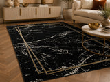 Marmaris E528A Black V Gold Modern Area Rug