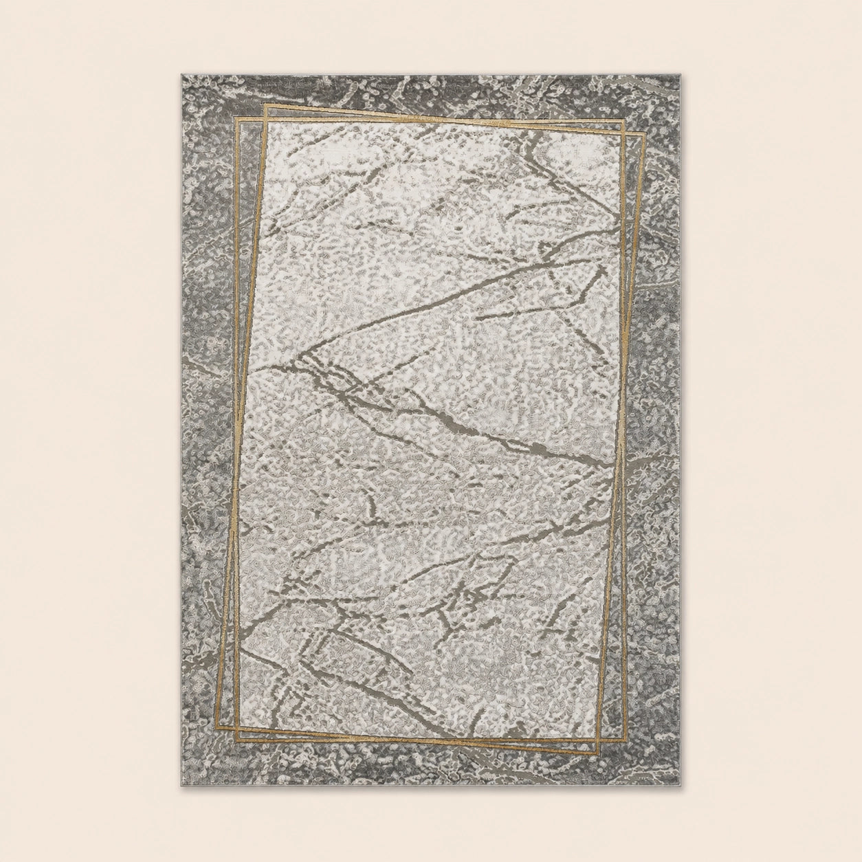 Marmaris E528A Light Grey V Gold Modern Area Rug