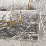 Marmaris E528A Light Grey V Gold Modern Area Rug