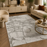 Marmaris E529D White V Grey Modern Area Rug