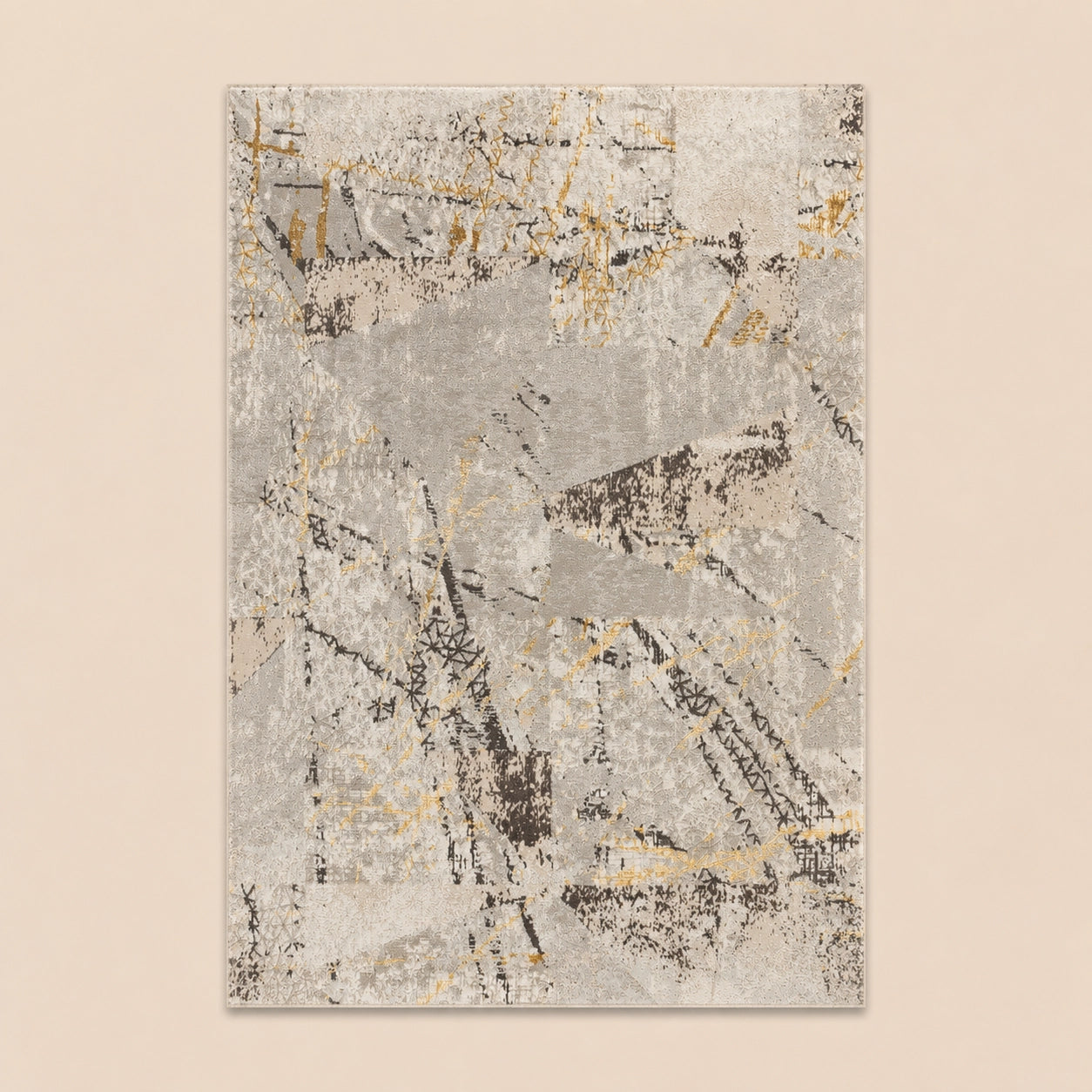 Marmaris E533A Cream V Gold Modern Area Rug