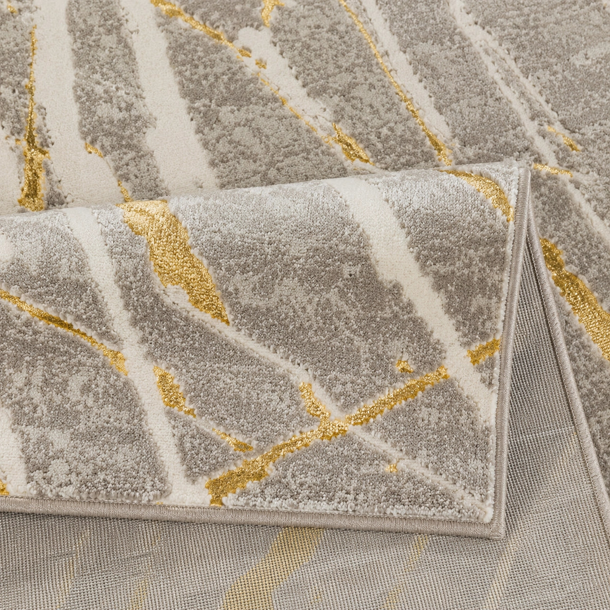 Marmaris E536A Cream V Gold Modern Area Rug