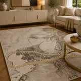 Marmaris T035A Cream Beige Modern Area Rug