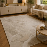 Marmaris T035B Cream Beige Modern Area Rug