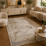 Marmaris T038A Cream Beige Modern Area Rug