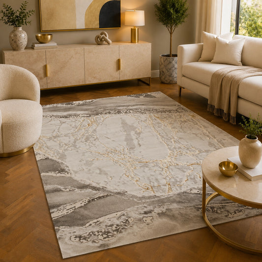 Marmaris T042A Cream Beige Modern Area Rug