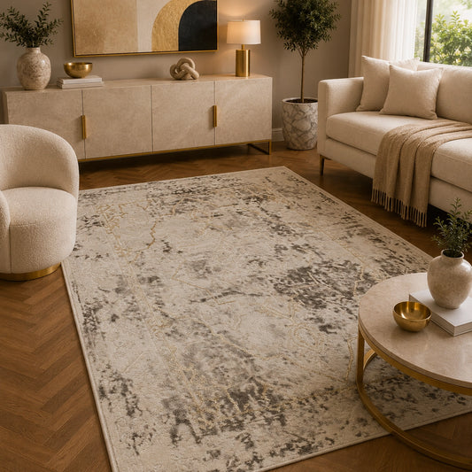 Marmaris T044A Cream Beige Modern Area Rug