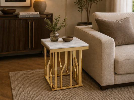 Martin Marble Side Table Gold
