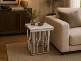 Martin Marble Side Table Silver