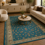 Mashad 722130 Traditional Persian Area Rug Blue