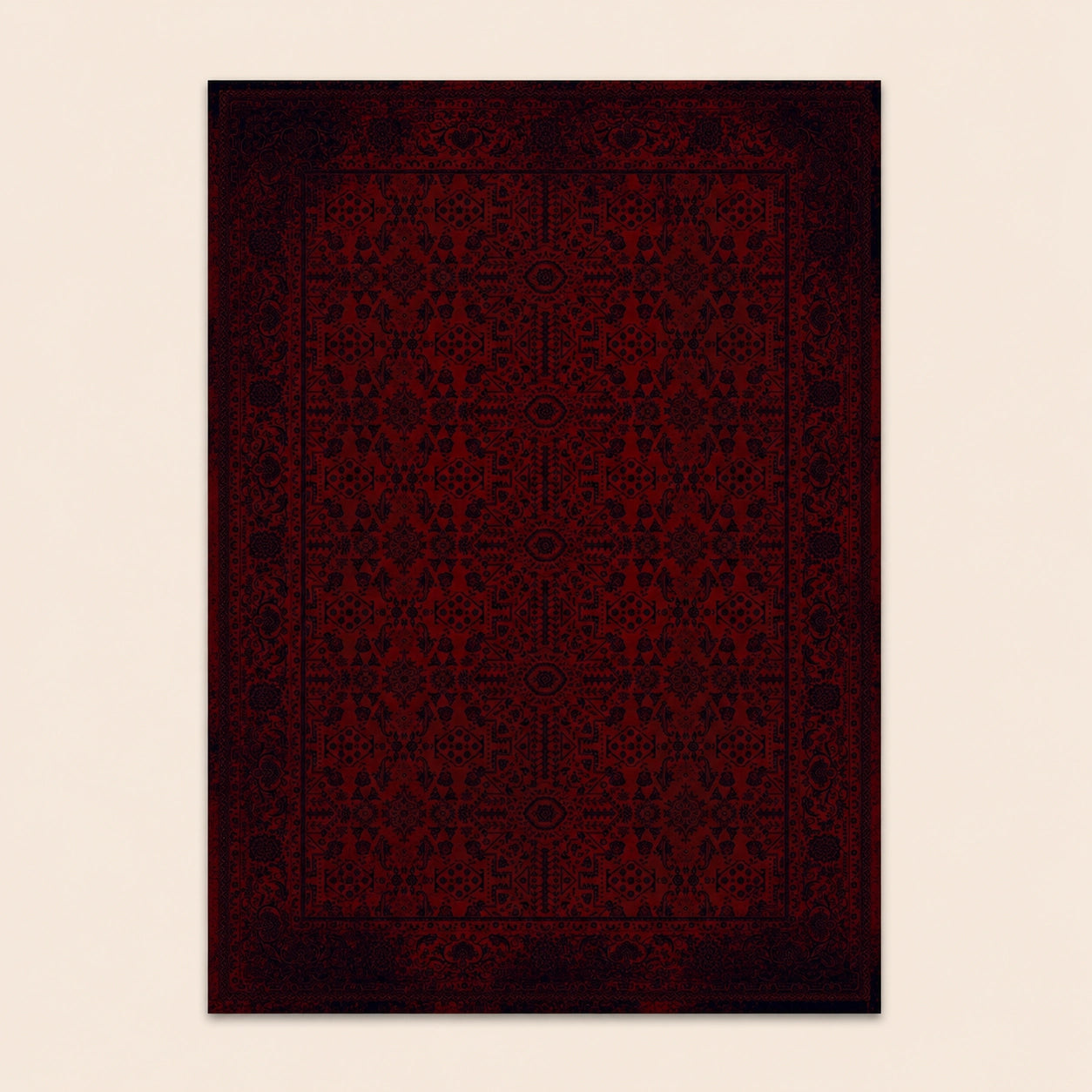Mashad 722374 Traditional Persian Area Rug Red