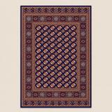 Mashad 722417 Traditional Persian Area Rug Dark Blue