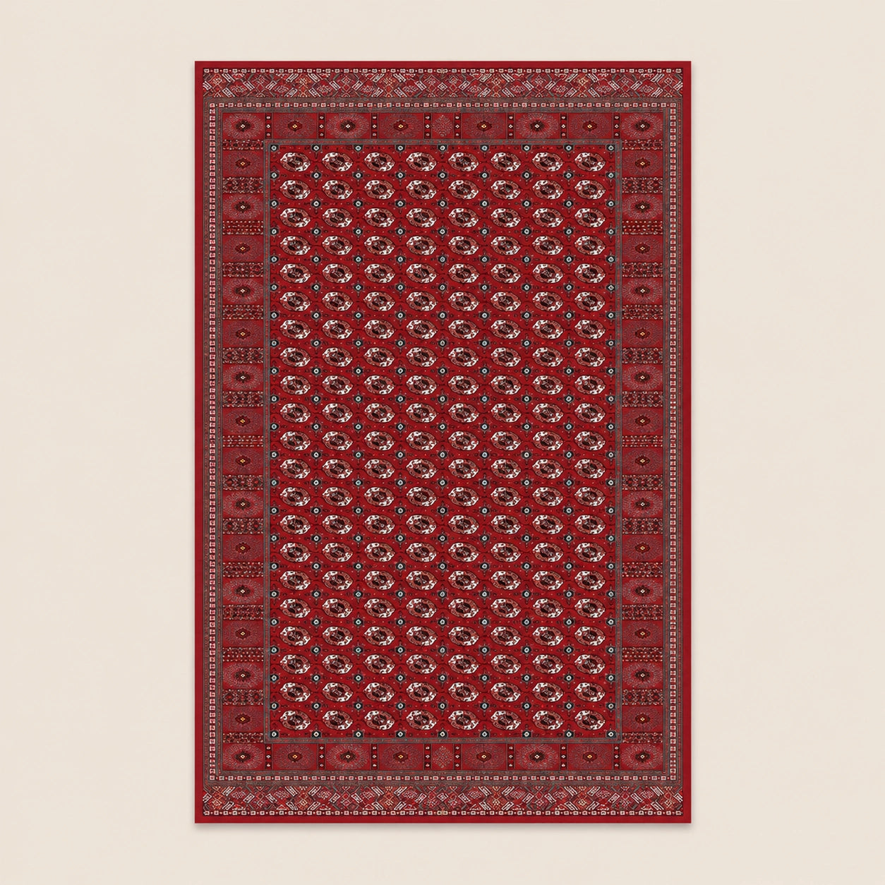 Mashad 722417 Traditional Persian Area Rug Red
