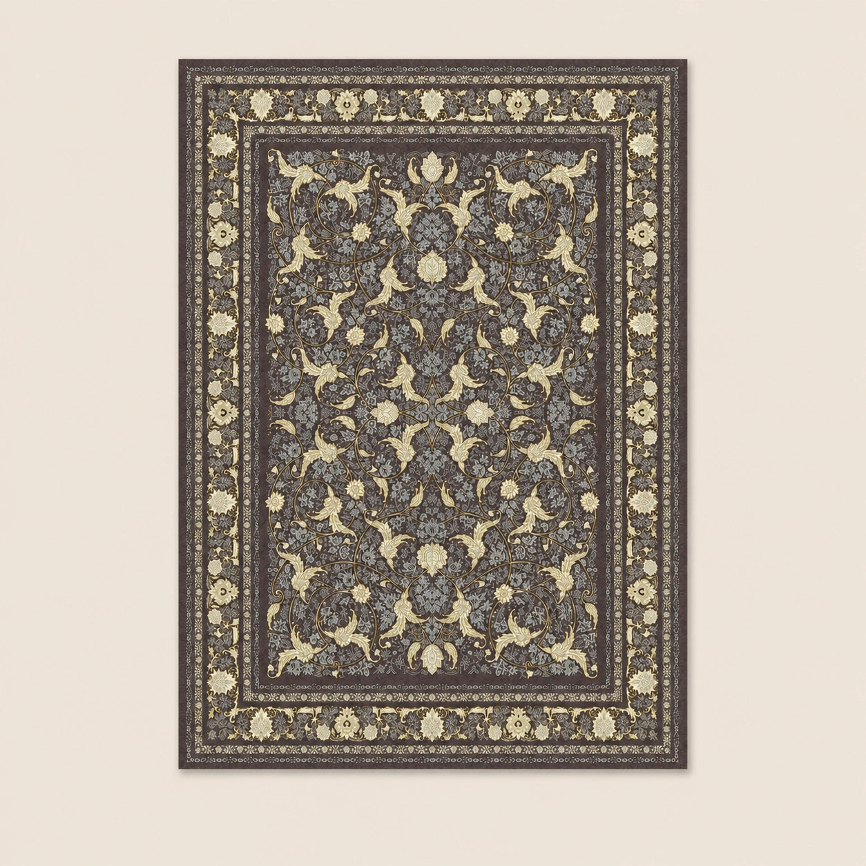 Mashad 722621 Traditional Persian Area Rug Coal