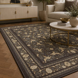 Mashad 722621 Traditional Persian Area Rug Coal