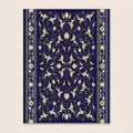 Mashad 722621 Traditional Persian Area Rug Dark Blue