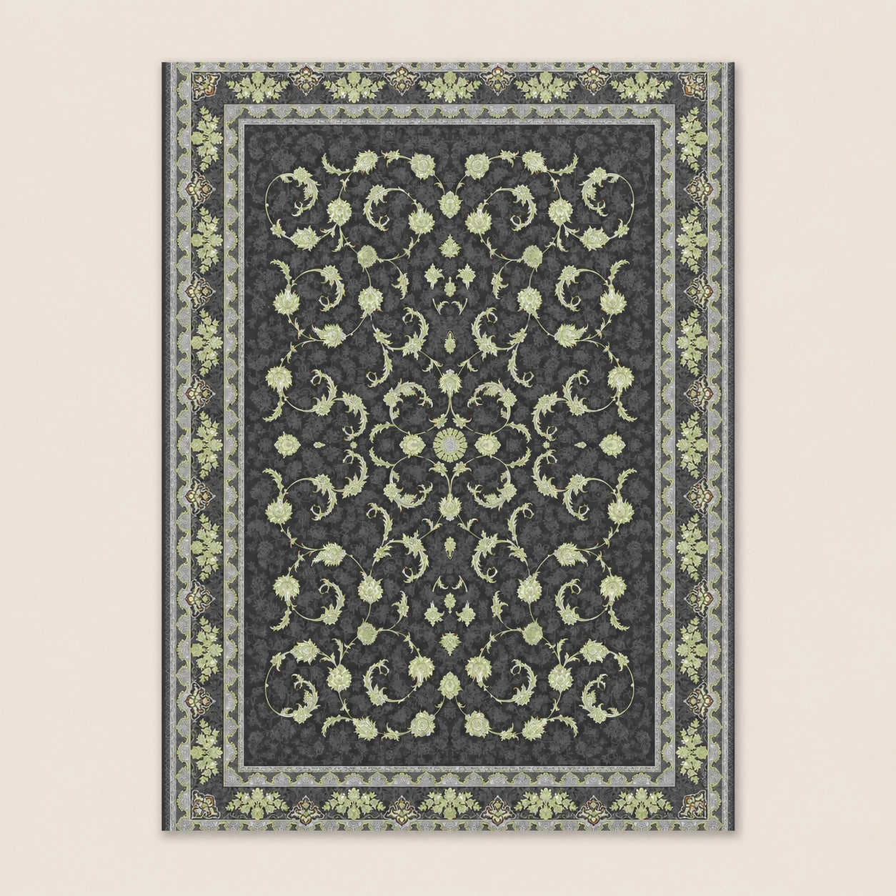 Mashad 806004 Traditional Persian Area Rug Coal