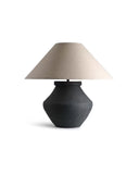 Modern Black Ceramic Table Lamp with Linen Shade