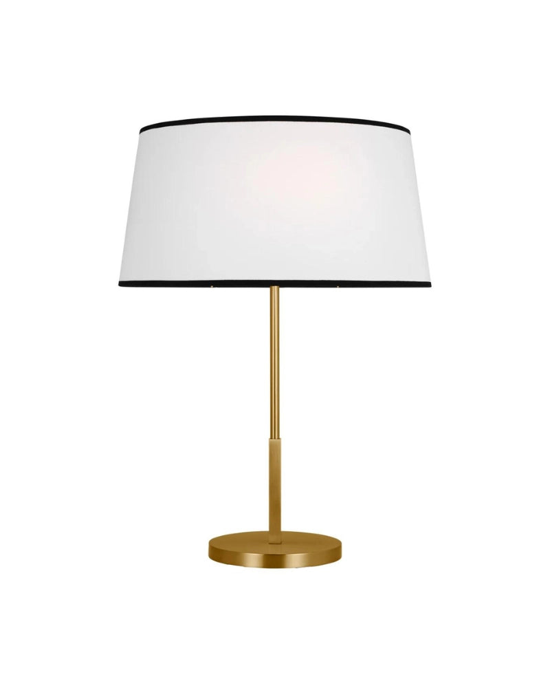 Montclair Brass Table Lamp with White Designer Shade