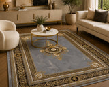 Negin 12120 Marble Grey traditional Persian Rug