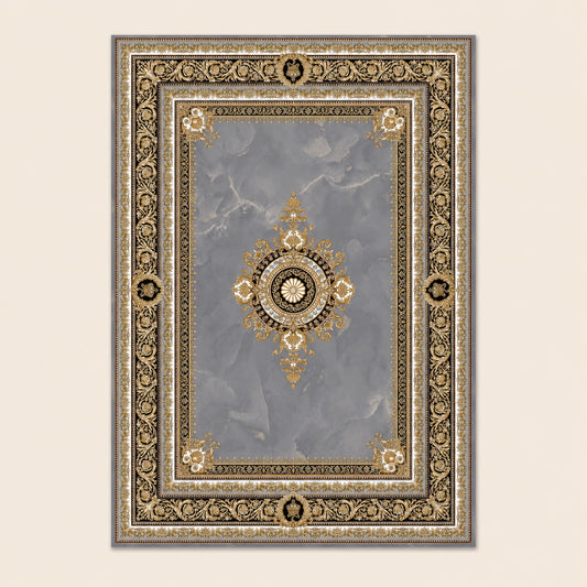 Negin 12120 Marble Grey traditional Persian Rug
