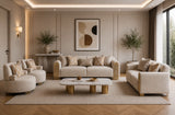 Opal Velvet Sofa Set Beige