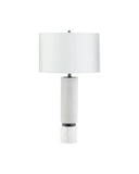 Prescott Marble Table Lamp with White Drum Shade