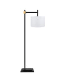 Prism Black Floor Lamp with White Drum Shade