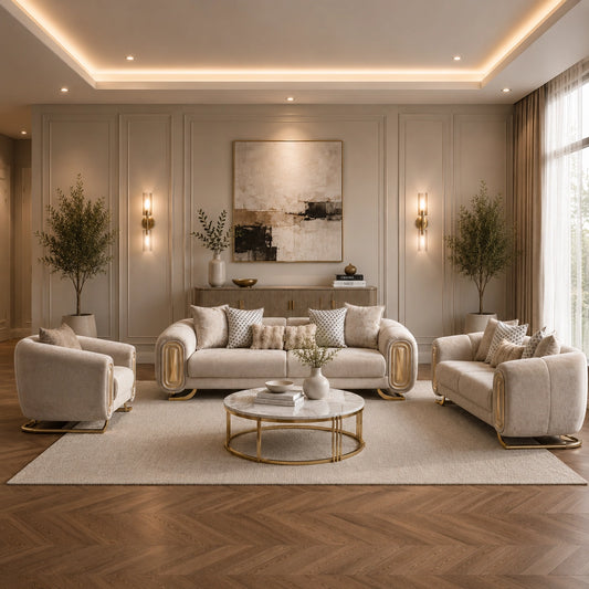 Romeo Velvet Modern Luxury Sofa Set