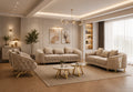 Royal Modern Fabric Sofa Set Beige
