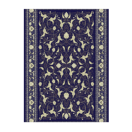 Mashad 722621 Traditional Persian Area Rug Dark Blue