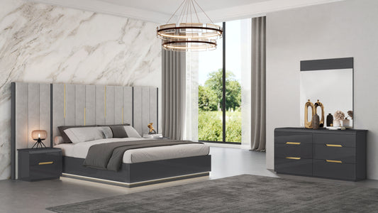 Liyana Modern Bedroom Suite Titanium Gold
