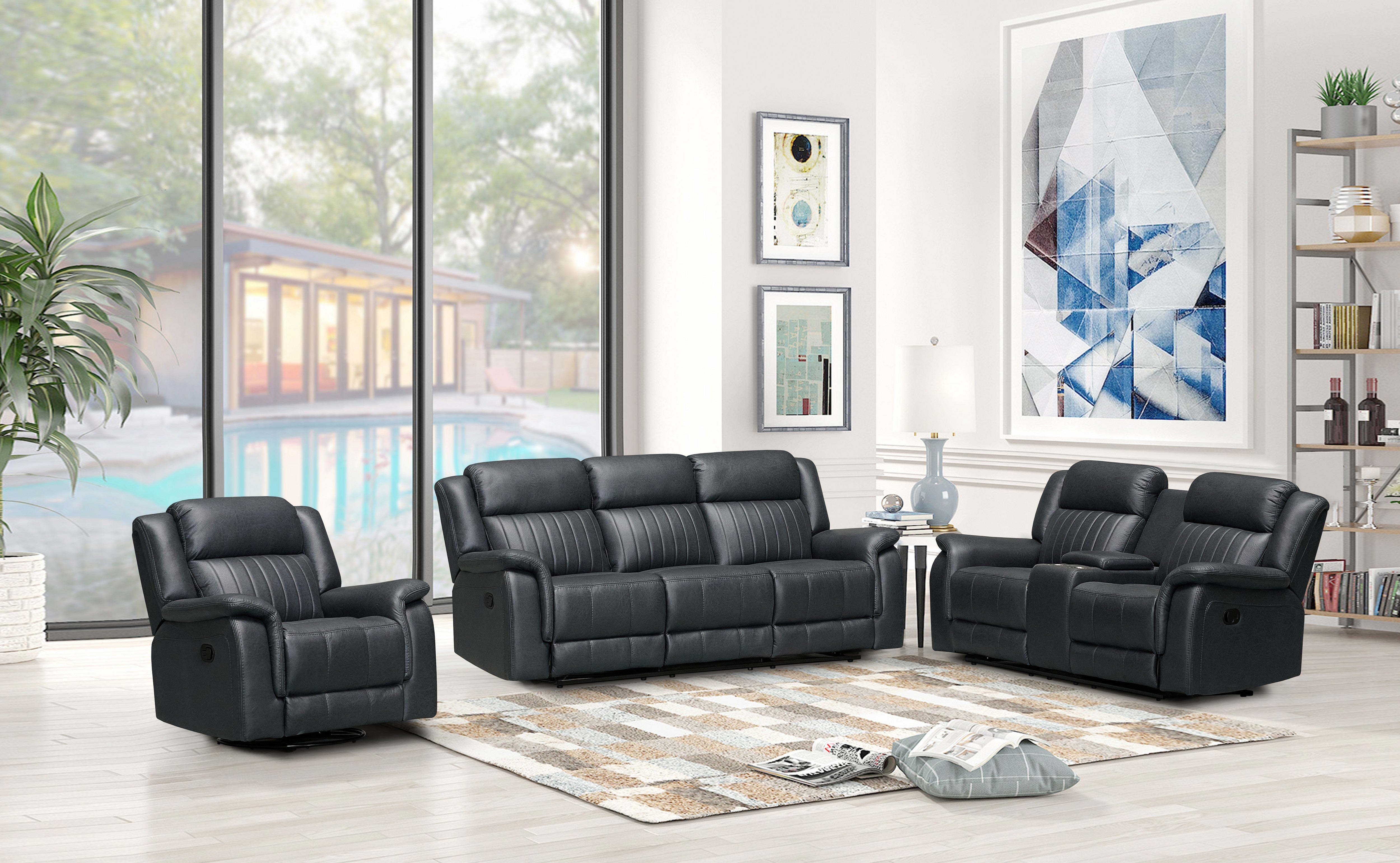 Noir Recliner Sofa Set