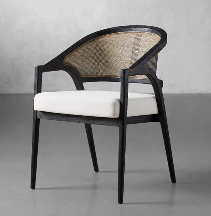 Emilia Dining Chair Rattan & Black Ash