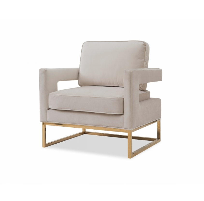 Alle Taupe Valvet Armchair