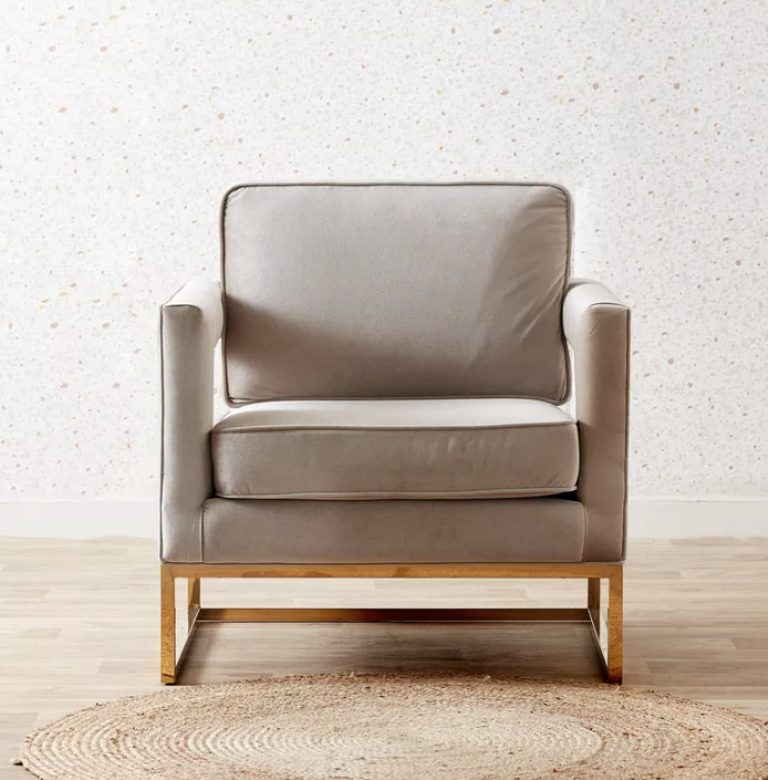 Alle Taupe Valvet Armchair