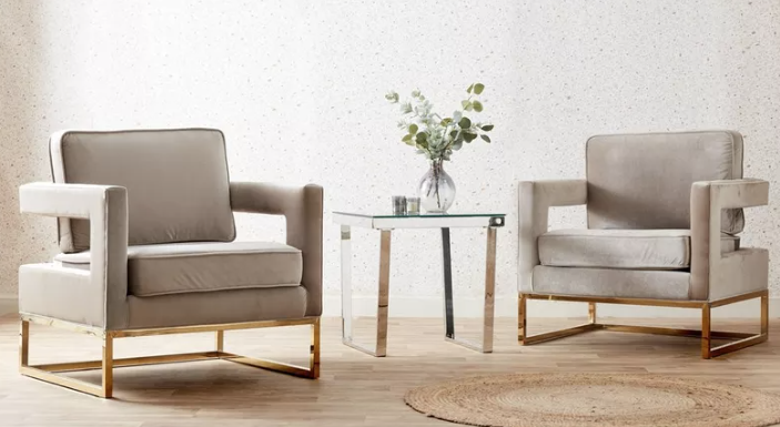 Alle Taupe Valvet Armchair