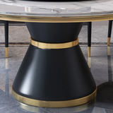 Josh Black Black Carbon Steel Leg With Marble Top Dining Table