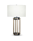 Sinclair Brass Table Lamp with White Drum Shade