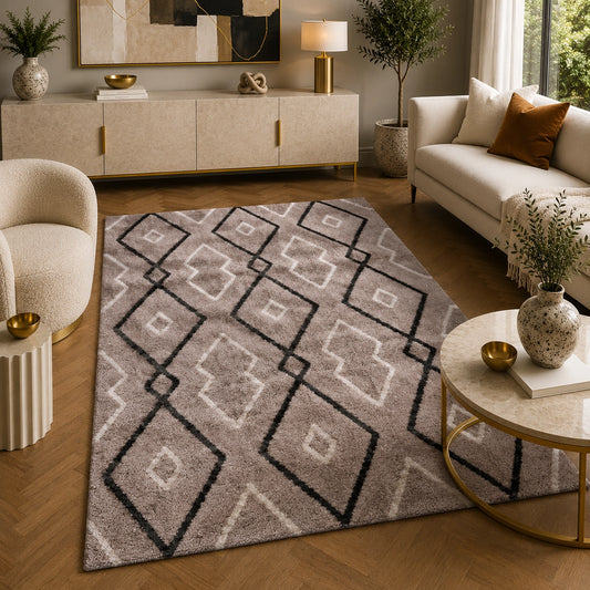 Soho 1119B Light Grey / Anthracite Modern Area Rug