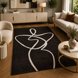 Soho 1217A Anthracite White Modern Floor Area Rug