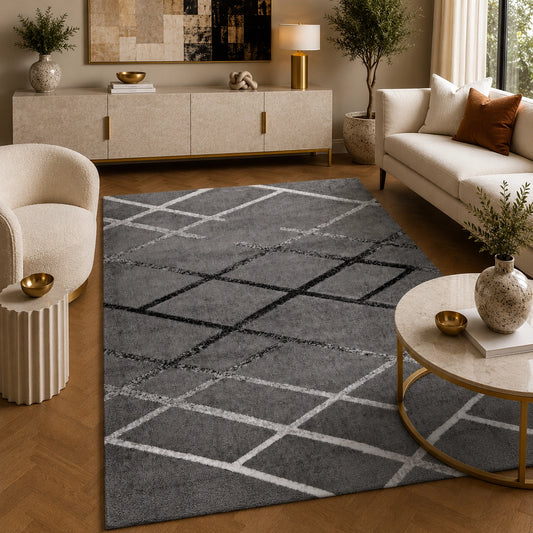 Soho 1219A Dark Grey / Grey Modern Area Rug
