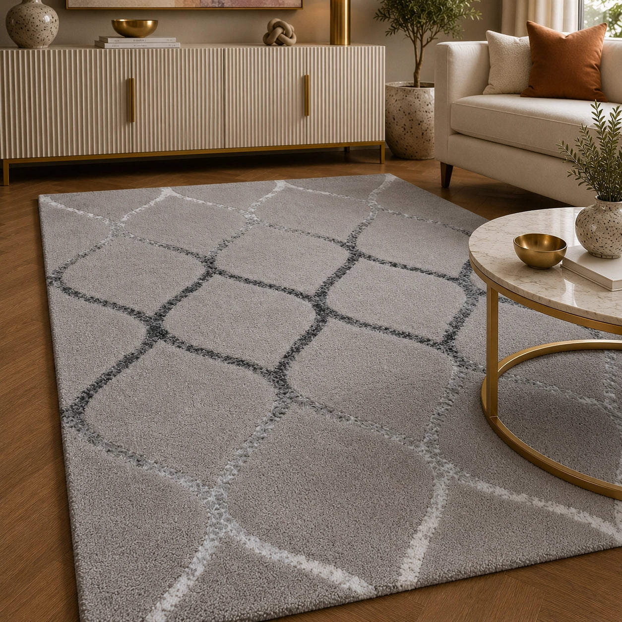 Soho 1220A Light Grey / Anthracite Modern Area Rug