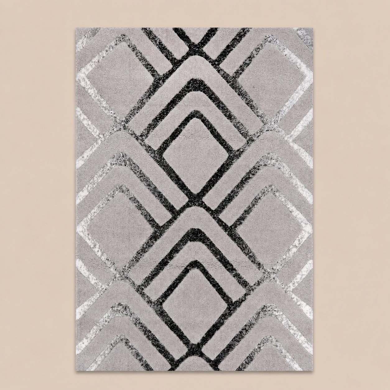 Soho 1237A Light Grey / White Modern Area Rug
